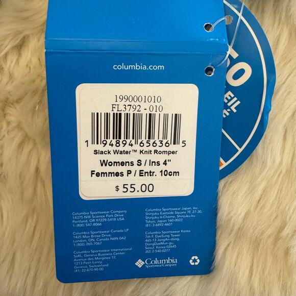 Columbia Slack Water Knit Romper UPF 50 Drawstring Waist Omni-Wick Small NWT - Picture 10 of 16